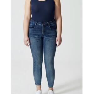 UNIVERSAL STANDARDS ANTHRO Distressed Blue Logan High Rise Jeans Sz 00 4XS